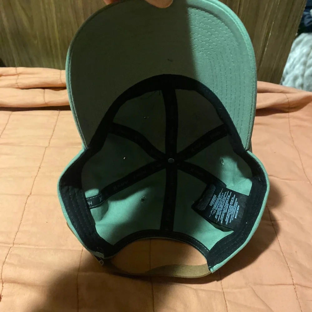 HURLEY womens green cotton cap mom hat adjustable ON ISLAND TIME - Picture 3 of 5
